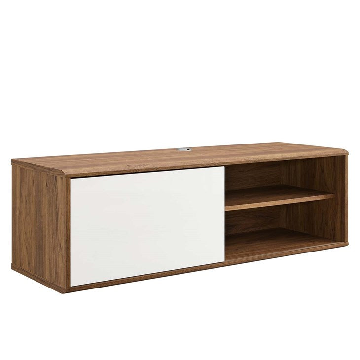 Vision 46" Wall Mount TV Stand in Walnut White